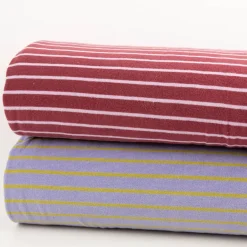 Frottee Stoff Baumwolle Streifen 245g/qm blush lila 1,55m Breite