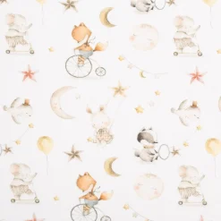 Frottee Stoff Baumwollstoff Sleepy Tierbabys weiß natur 1,40m Breite