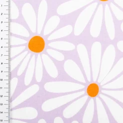 Frottee Stoff Digitalprint Blumen lila weiß 1,5m Breite