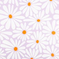 Frottee Stoff Digitalprint Blumen lila weiß 1,5m Breite