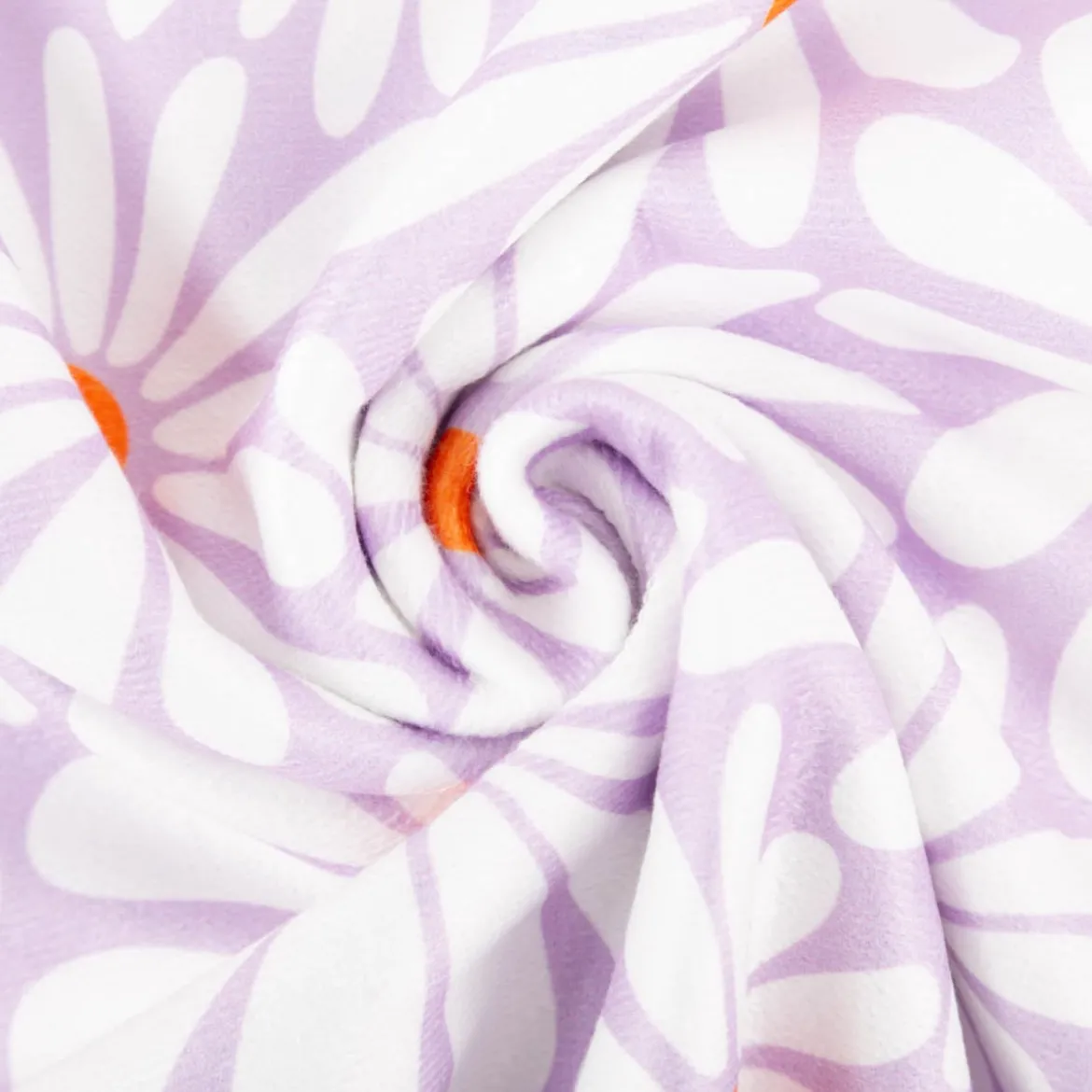Frottee Stoff Digitalprint Blumen lila weiß 1,5m Breite