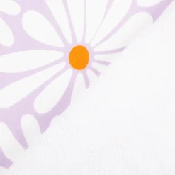 Frottee Stoff Digitalprint Blumen lila weiß 1,5m Breite