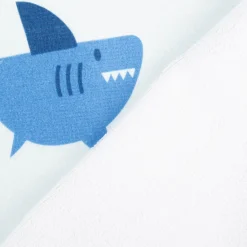 Frottee Stoff Digitalprint Haifisch blau 1,5m Breite