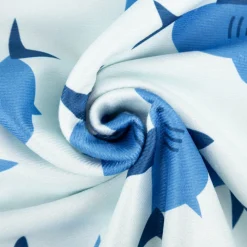 Frottee Stoff Digitalprint Haifisch blau 1,5m Breite