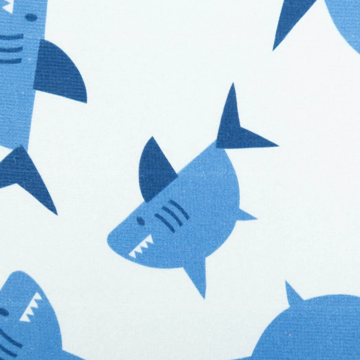 Frottee Stoff Digitalprint Haifisch blau 1,5m Breite