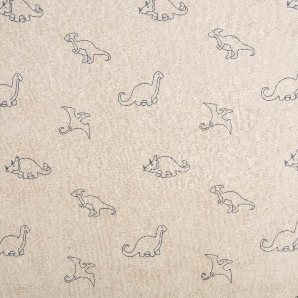 Frottee Stoff Stretch Dinosaurier beige 1,50m Breite