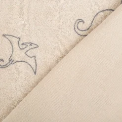 Frottee Stoff Stretch Dinosaurier beige 1,50m Breite