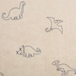 Frottee Stoff Stretch Dinosaurier beige 1,50m Breite
