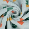 Frotteestoff Stretch Frottee Geometrie Bauklötze hellblau orange grün ocker 1,5m Breite