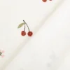 Frottee Stoff Stretch Kirschen wollweiß rot 1,50m Breite