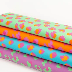 Fräulein von Julie Jersey Stoff Baumwolljersey Leo Digitaldruck orange lila pink 1,50m Breite
