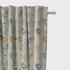 Fryett`s Englischer Dekostoff Baumwollstoff Halbpanama Birds Vögel beige grau mint senf 138cm Breite