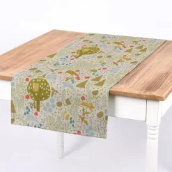 Fryett`s Englischer Dekostoff Baumwollstoff Halbpanama Forrest Wald grün gelb blau 138cm Breite