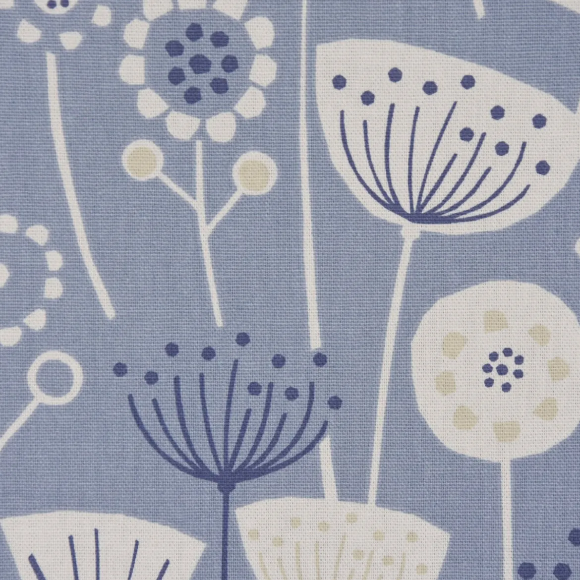 Fryett`s Englischer Dekostoff Baumwollstoff Halbpanama Blumen abstrakt blau 138cm Breite