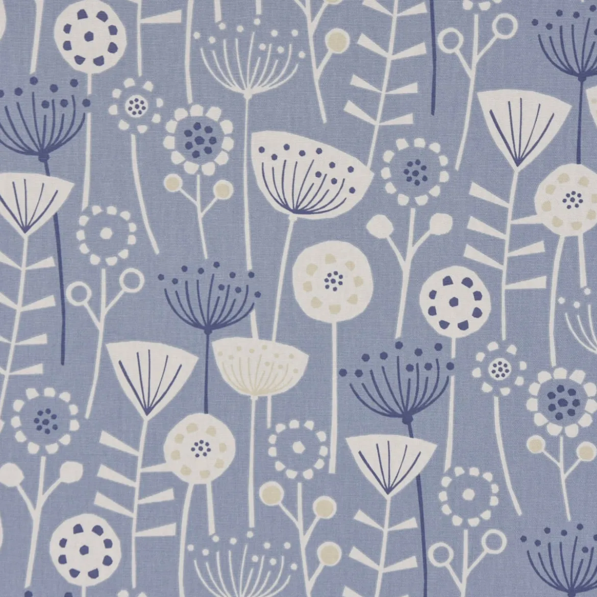 Fryett`s Englischer Dekostoff Baumwollstoff Halbpanama Blumen abstrakt blau 138cm Breite