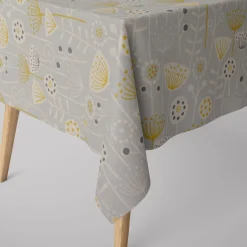 Fryett`s Englischer Dekostoff Baumwollstoff Halbpanama Blumen abstrakt grau 138cm Breite