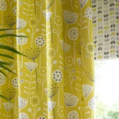Fryett`s Englischer Dekostoff Baumwollstoff Halbpanama Blumen abstrakt grau 138cm Breite