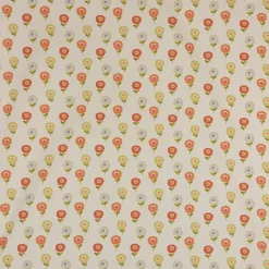 Fryett`s Englischer Dekostoff Baumwollstoff Halbpanama Blumen beige orange 138cm Breite