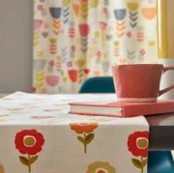 Fryett`s Englischer Dekostoff Baumwollstoff Halbpanama Blumen Vögel beige bunt 138cm Breite