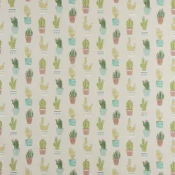 Fryett`s Englischer Dekostoff Baumwollstoff Halbpanama Cactus Kaktus Kakteen natur grün 138cm Breite