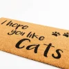 Fußmatte Katzenpfoten Kokosnussfaser Kunststoff natur braun schwarz 75x45x1cm von Clayre & Eef