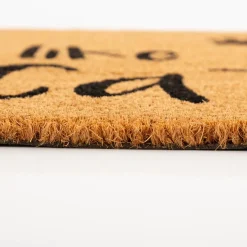 Fußmatte Katzenpfoten Kokosnussfaser Kunststoff natur braun schwarz 75x45x1cm von Clayre & Eef