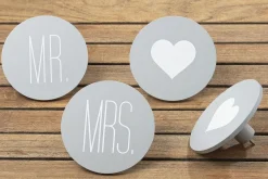 Garderobe Haken MR & MRS 4tlg grau D:12cm