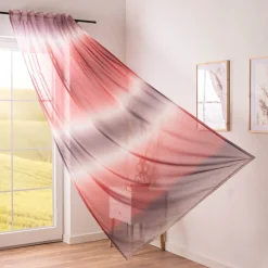 Gardine Evolution Elbersdrucke halbtransparent Farbverlauf rot lila weiß 140cmx255cm