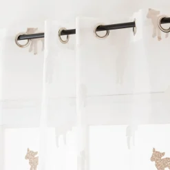 Gardine Kinderzimmer Counting Sheep Schäfchen ecru weiß natur 140x 245cm (BxH) oder Wunschmaß von SCHÖNER LEBEN.