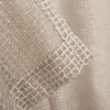 Gardine mit Schlaufenband rustikale Bouclé Karos Natur Taupe 140x245cm
