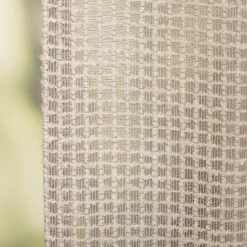 Gardine mit Schlaufenband rustikale Bouclé Karos Natur Taupe 140x245cm