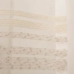Gardine mit Schlaufenband Voile Bouclé-Streifen Wollweiß Natur 140x245cm