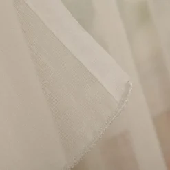 Gardine mit Schlaufenband Voile Leinenstruktur transparent wollweiß in div. Größen