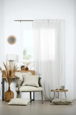 Gardine mit Schlaufenband Voile transparent natur 140x260cm