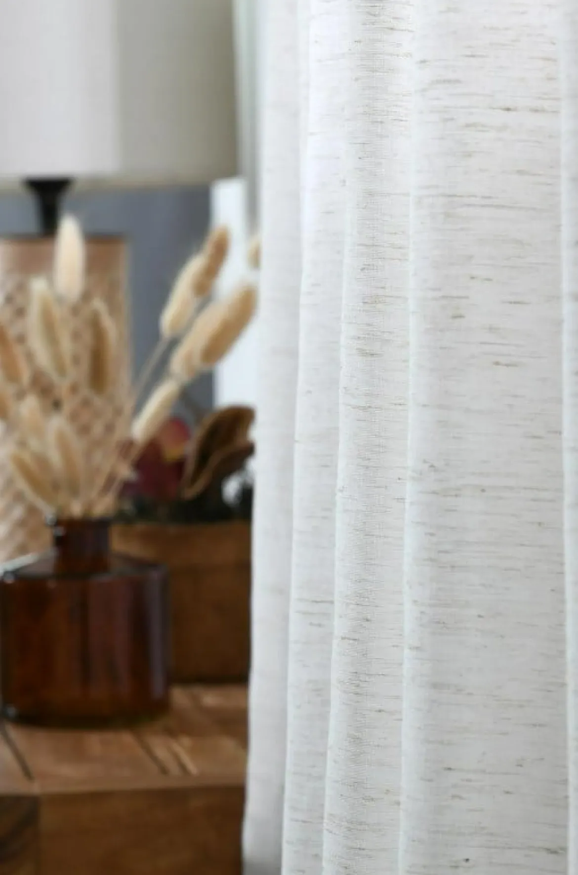 Gardine mit Schlaufenband Voile transparent natur 140x260cm