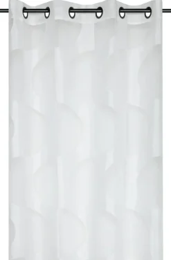 Gardine mit Ösen Ausbrenner Voile transparent Halbkreise weiß 140x260cm