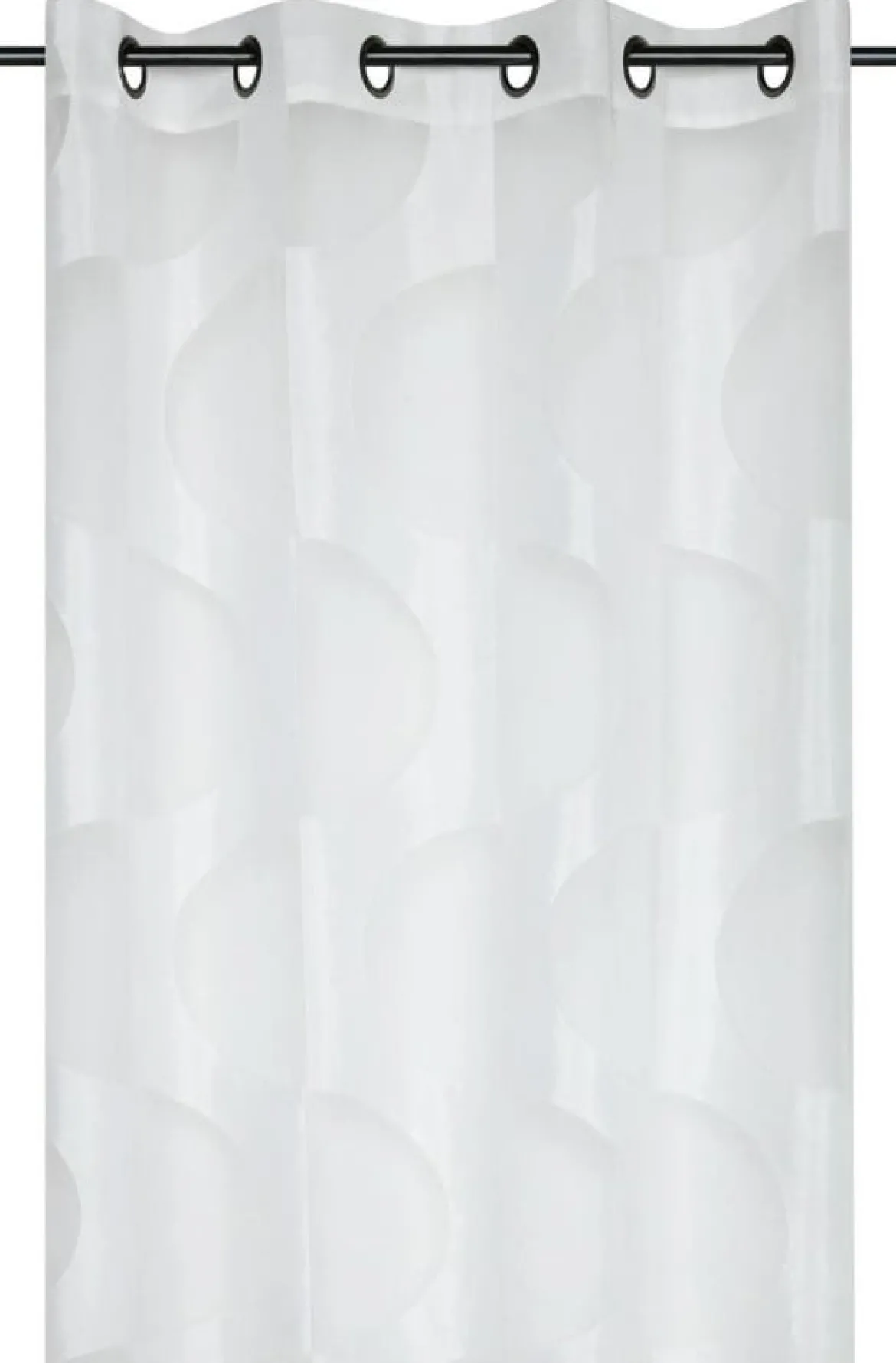 Gardine mit Ösen Ausbrenner Voile transparent Halbkreise weiß 140x260cm