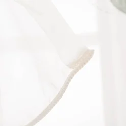 Gardine mit Smok-Schlaufenband Voile Stickerei Blätter weiß grün 2,45m Höhe und div. Breiten von SCHÖNER LEBEN.