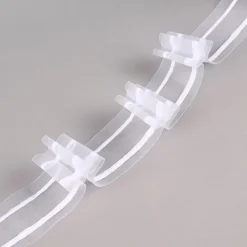 Gardinenband Faltenband 3er Falte transparent mit Zugverhältnis 1:2 in 50mm breit