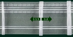 Gardinenband Faltenband Twin Tape volltransparent 100mm 1:1,5 und 1:2