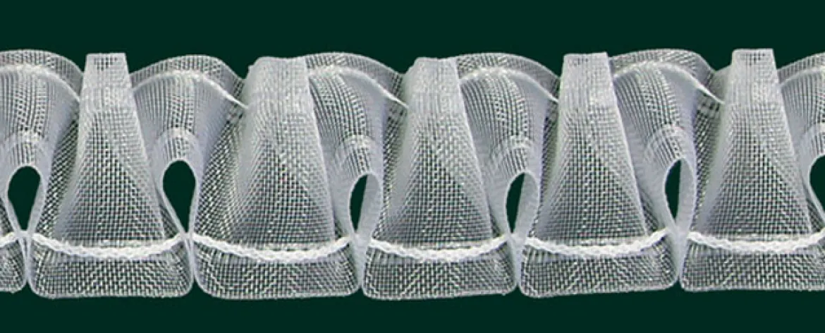 Gardinenband Vitragenband Smok volltransparent 35mm 1:2,5