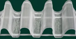 Gardinenband Wellenband Olymp mit Schlaufen volltransparent 1:2