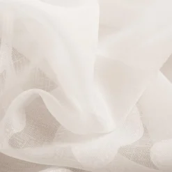 Gardinenstoff Ausbrenner CrissCross Leinenstruktur Blätterranken offwhite mit Bleiband 290cm Höhe