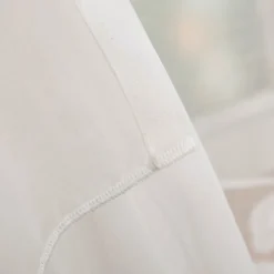Gardinenstoff Ausbrenner CrissCross Leinenstruktur Blätterranken offwhite mit Bleiband 290cm Höhe