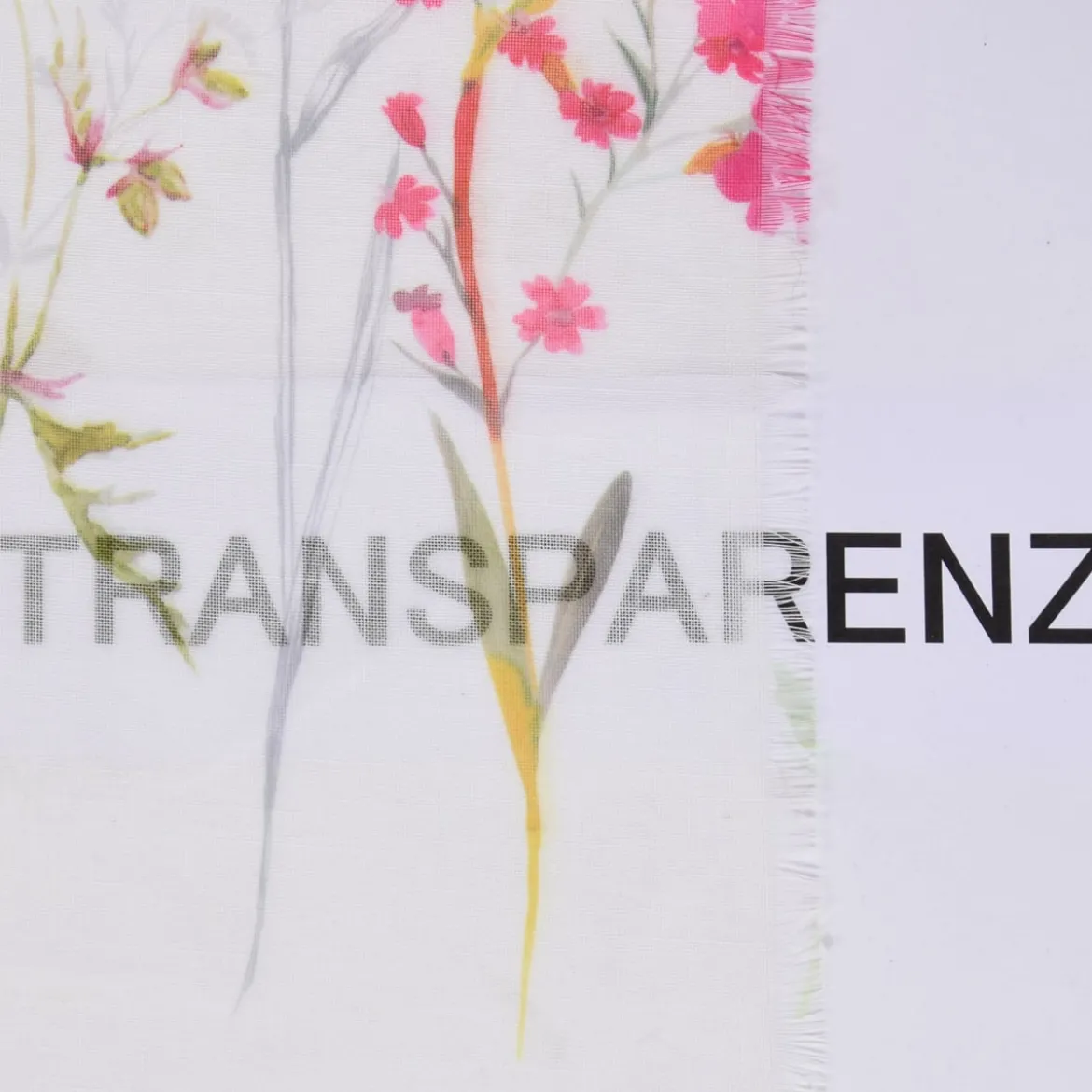 Gardinenstoff Batistoptik Leinenoptik halb-transparent Frühlingsblumen 140cm Breite