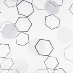 Gardinenstoff Batist-Optik transparent Hexagon weiß grau 148cm Breite