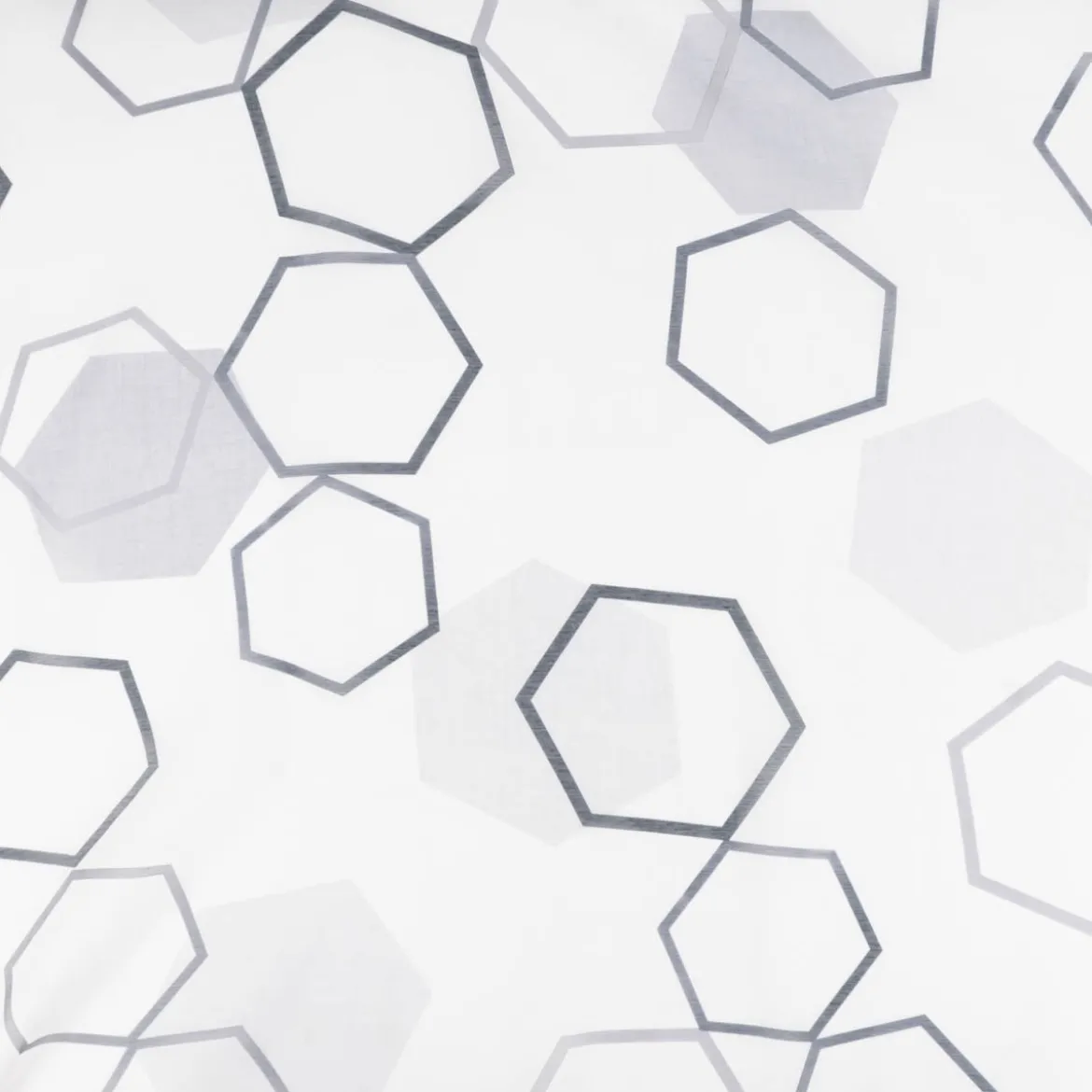 Gardinenstoff Batist-Optik transparent Hexagon weiß grau 148cm Breite