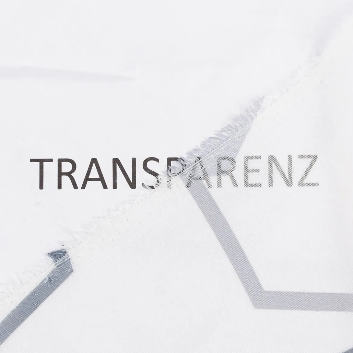 Gardinenstoff Batist-Optik transparent Hexagon weiß grau 148cm Breite