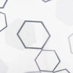Gardinenstoff Batist-Optik transparent Hexagon weiß grau 148cm Breite
