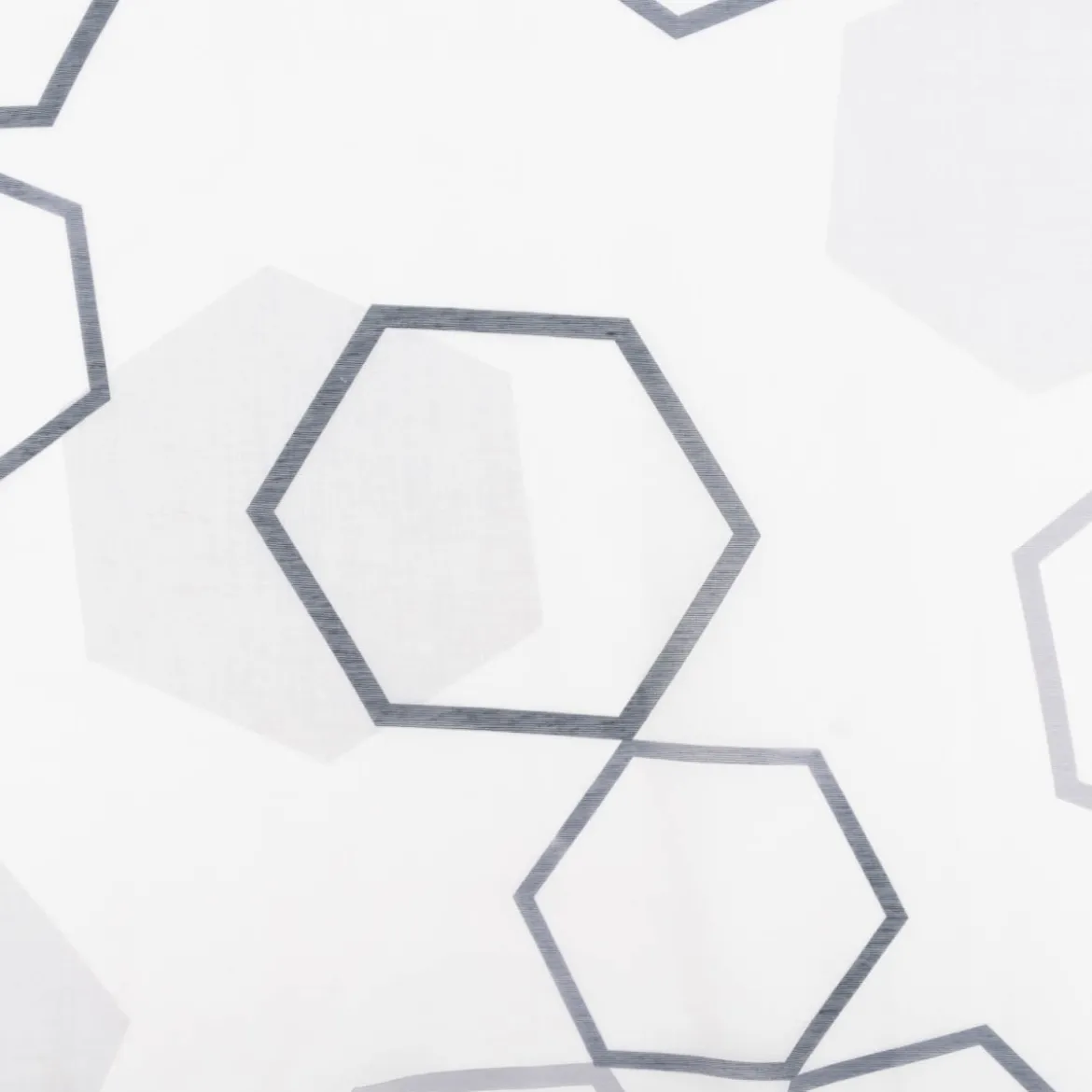 Gardinenstoff Batist-Optik transparent Hexagon weiß grau 148cm Breite